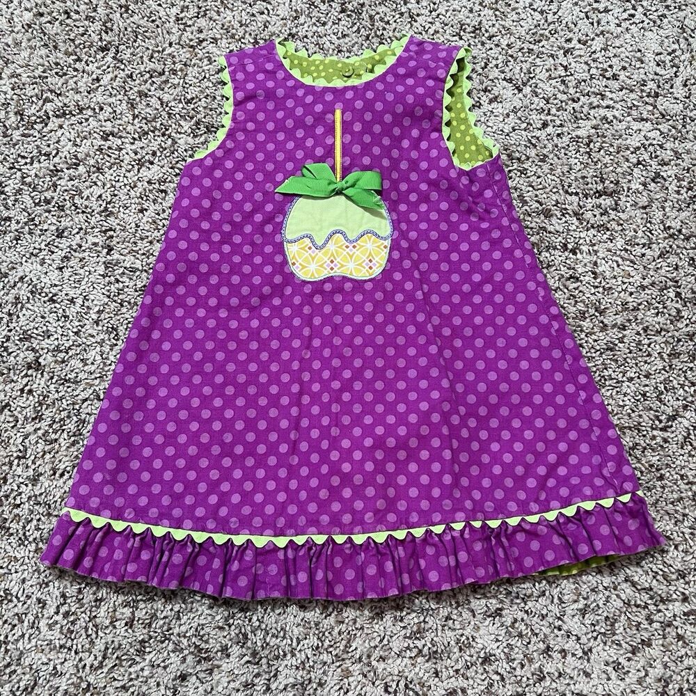 Girls Reversible Jumper Dress With Appliqués Size 2t